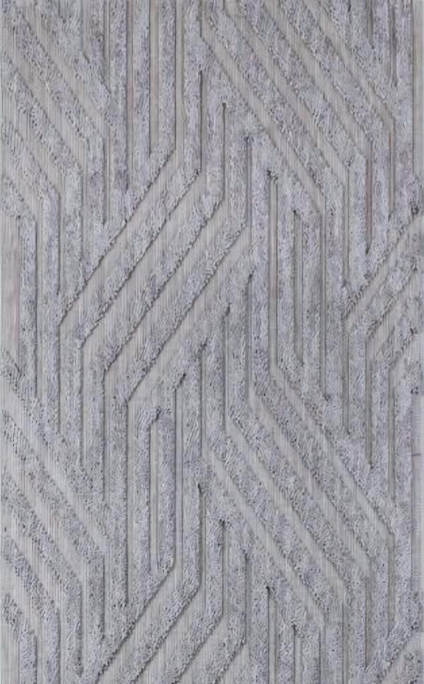 Teppich Bodenteppich Kurzflor Geometrisches Linien Muster Wohnzimmer Grau