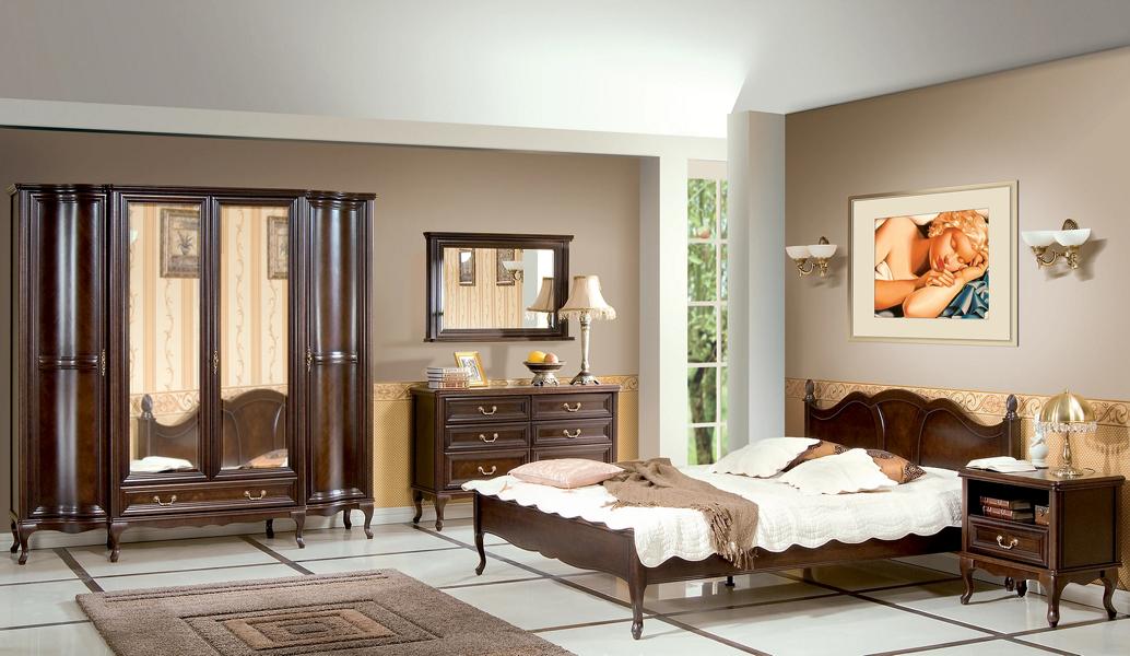 Komplett Holzmöbel Bett 2x Nachttische Schlafzimmer Kleiderschrank Set 6tlg