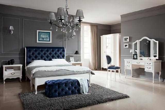 Schlafzimmer Set Designer Chesterfield Bett Nachttische Kommode Schrank Möbel