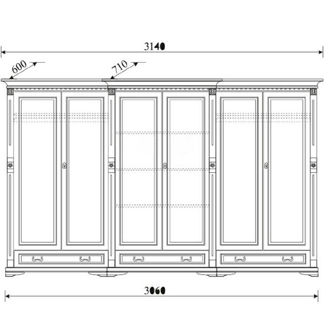 Klassische Schränke Schrank Schrankwand Kleiderschrank Massiv Kolonial Stil O6D