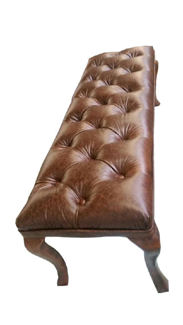 Fußhocker Hocker Chesterfield Ottoman Pufa Fußablage Polster Vollleder Neu