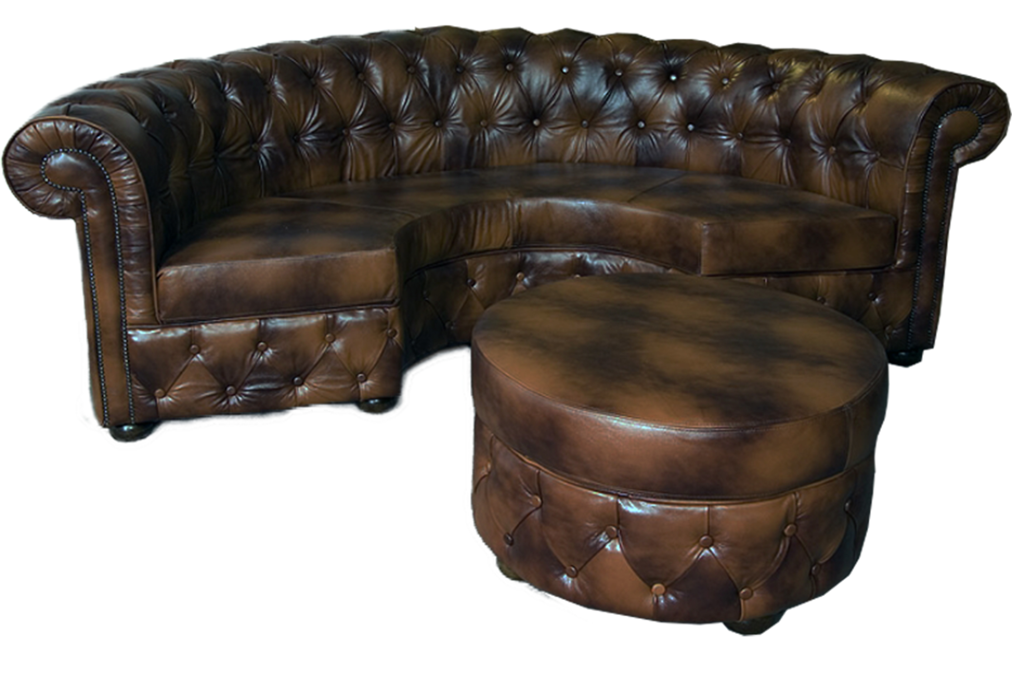 Rundsofa Sofa Couch Polster Rund Eck Chesterfield Sitz Ecksofa Eck Garnitur Neu