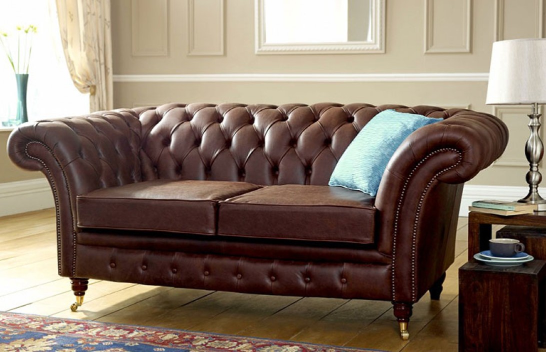 Chesterfield Sofa Couch Polster Sofas Klassischer 2 Sitzer Leder Textil Neu 2007