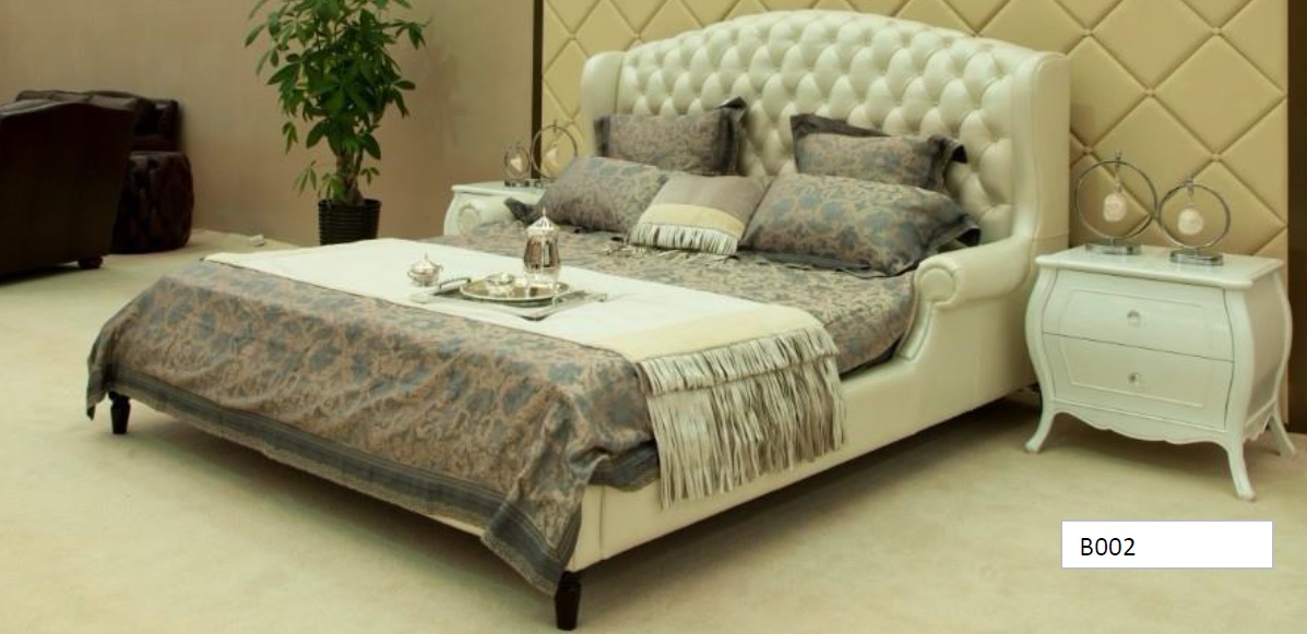 Designerbett Polsterbett Ehebett Lederbett Doppelbett XXL Bett Betten NO.B002