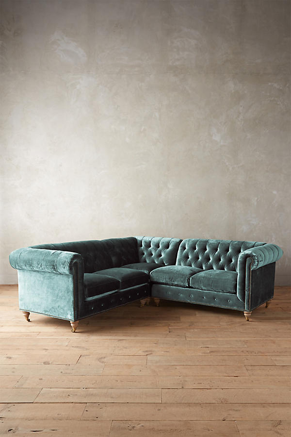 Chesterfield Klassische Eckcouch Polster Ecksofa Garnitur Textil Stoff 16101309
