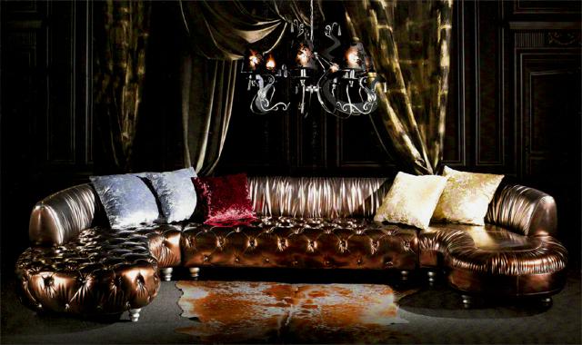 VIP Gold Designer Chesterfield Couch U Form Wohnlandschaft Polster Ecksofa Neu
