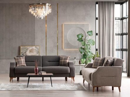 Komfortable Sofagarnitur 3+3 Sitzer Stilvolles Design für entspanntes Wohnen