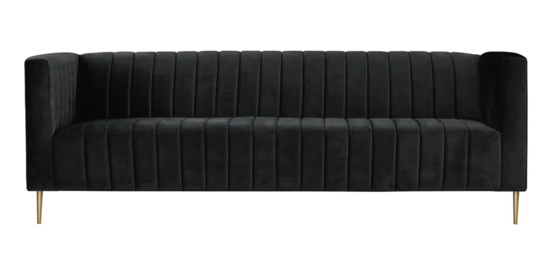 Dreisitzer Stoff Wohnzimmer Design Couchen Polster Sofa Sofas Schwarz Neu Textil