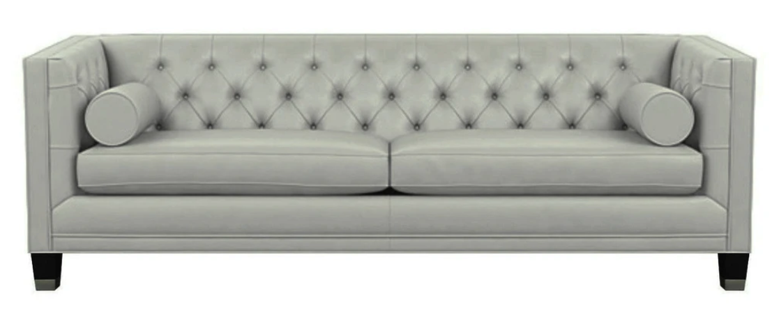 Grau Dreisitzer Leder Sofa Chesterfield Möbel xxl big Modern Design Couchen Neu