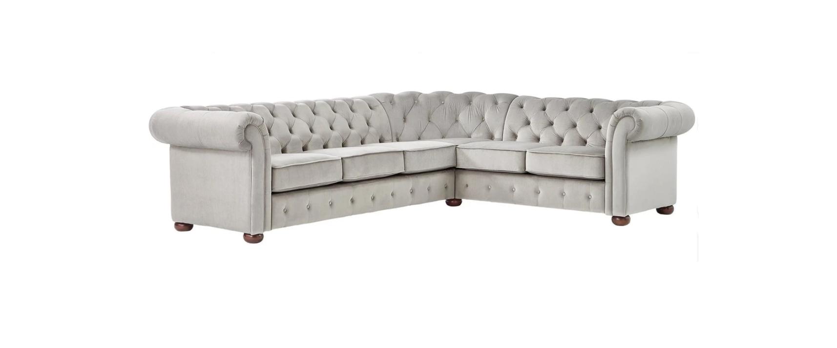 Hellgrau Ecksofa Chesterfield Kreative Möbel Neu Wohnzimmer Modern Design Sofa