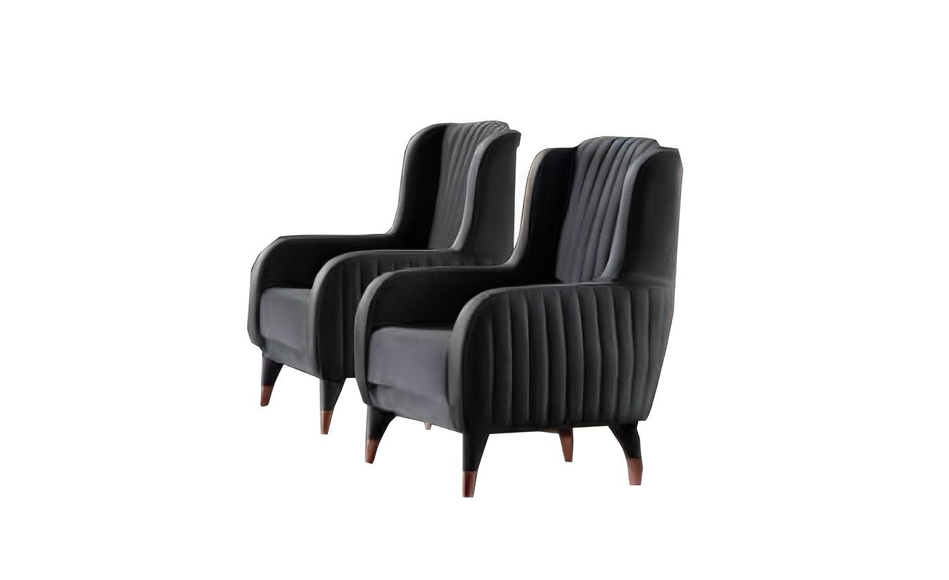 Einzelsessel Schwarz Designer 2x Lehnstuhl Polstersessel Luxus Möbel