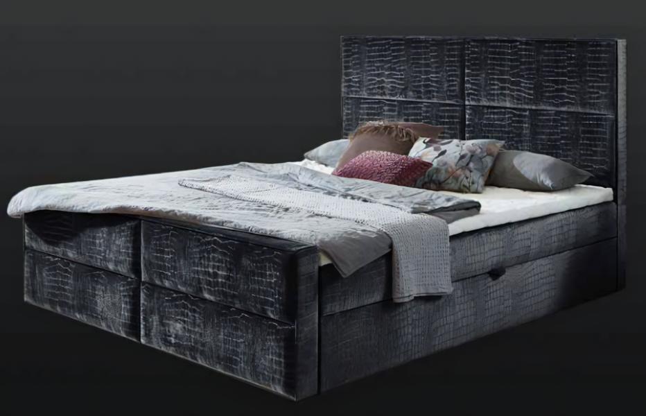 Luxus Doppelbett 180cm Schlafzimmer Bett Moderne Möbel Holz Grau Qualität