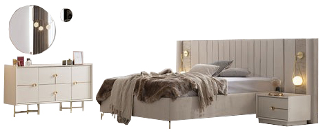 Schlafzimmermöbel Schlafzimmer Schlafzimmereinrichtung Bett Nachttischen 6tlg