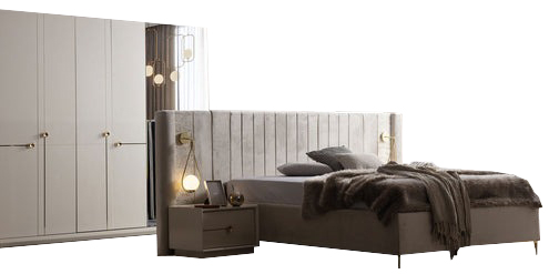 Schlafzimmer Komplettset Kleiderschrank Bett Nachttische 4tlg. Set Garnitur