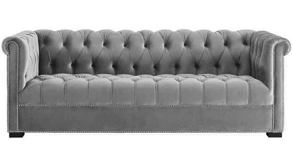 Dreisitzer Grau Chesterfield Wohnzimmer Modern Design Sofa Neu Original Möbel