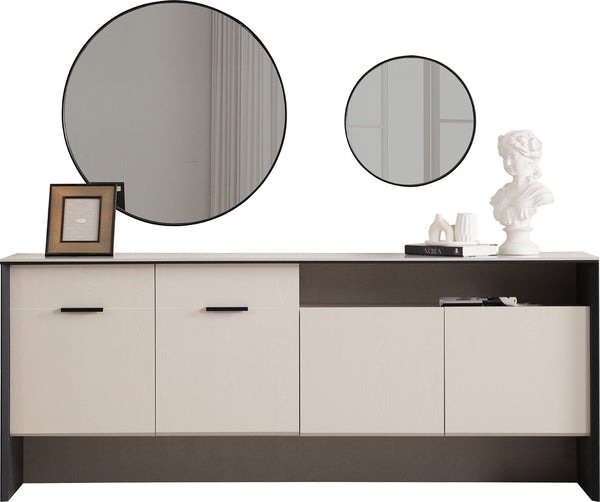 Esszimmer Set Sideboard 2x Spiegel Anrichte Design Buffet Holzmöbel Wandspiegel