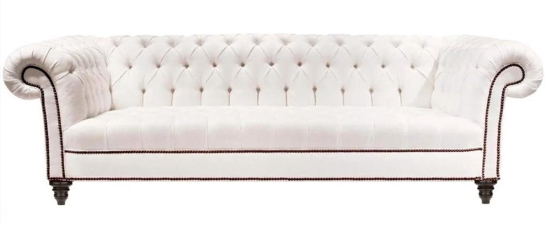 Weiß Dreisitzer Chesterfield Modern Design Couchen Leder Sofa Neu Weiß Möbel