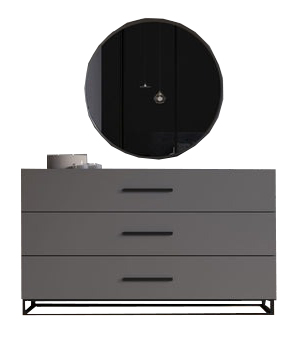 Schlafzimmer Set 2tlg Modern Kommode mit Spiegel Holzmöbel Luxus Design Möbel