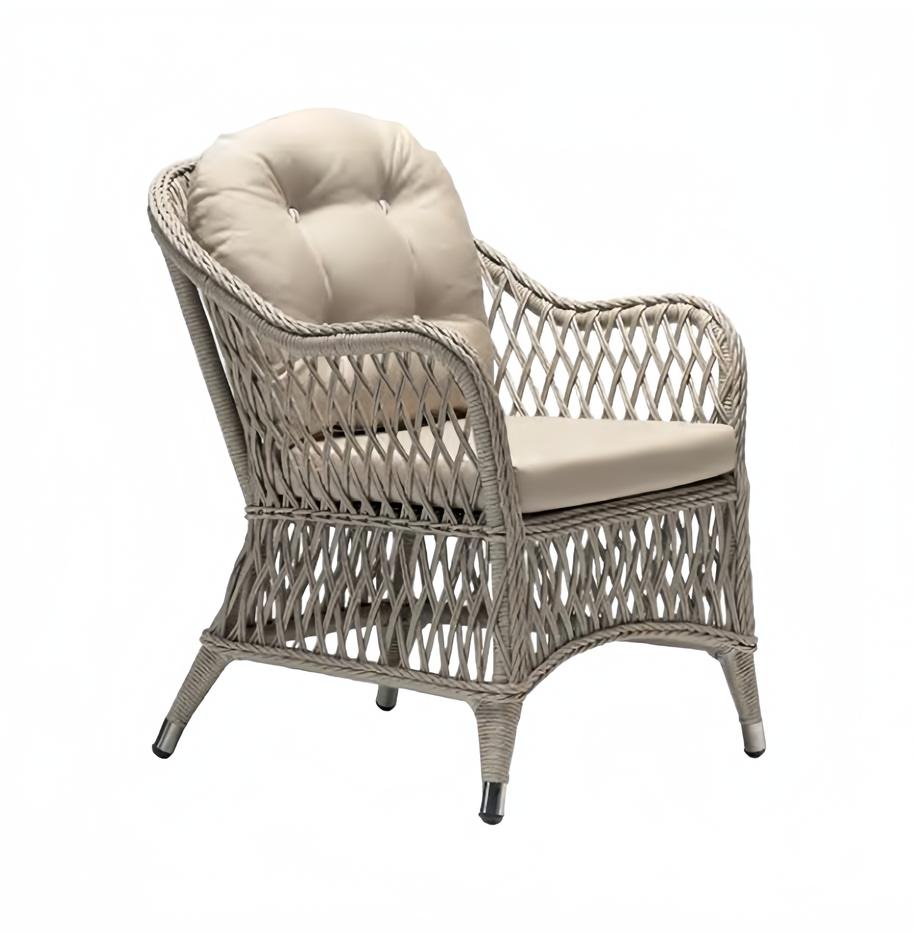 Stilvolle hohe Qualität Modern Rattan Beige1 Sitz Terrasse Luxus Designer Möbel