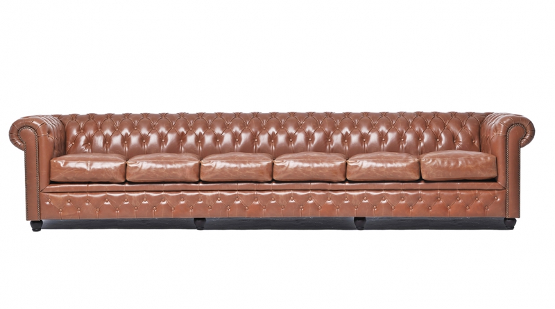 Chesterfield XXL Big Sofa Couchen Ledersofa Sofas Couch 6 Sitzer 300cm Braun Neu