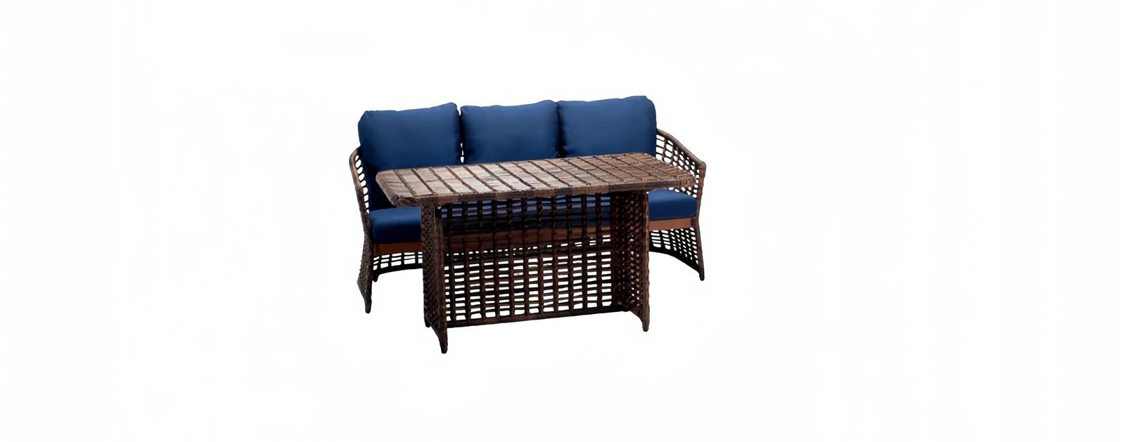 Außenmöbel Gartenlounge Rattanmöbel Freizeitmöbel Outdoor-Möbel Tisch 2tlg