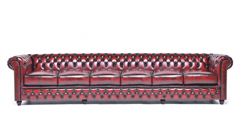 Chesterfield Leder Bordaux Sofa 6 Sitzer Couchen Couch Textil Stoff Polster Neu