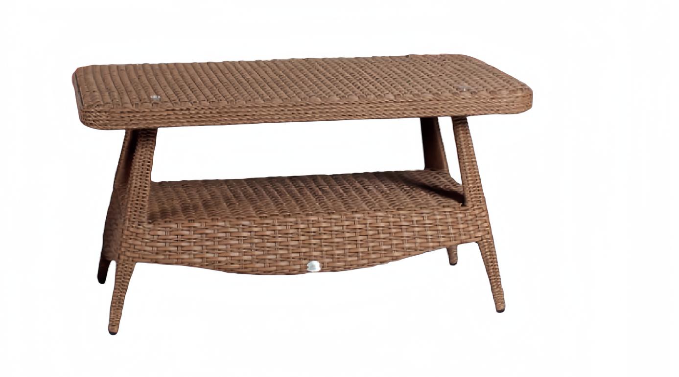Couchtisch Luxus Kaffeetisch Sofatisch Beistelltisch Hochwertig Rattan Braun