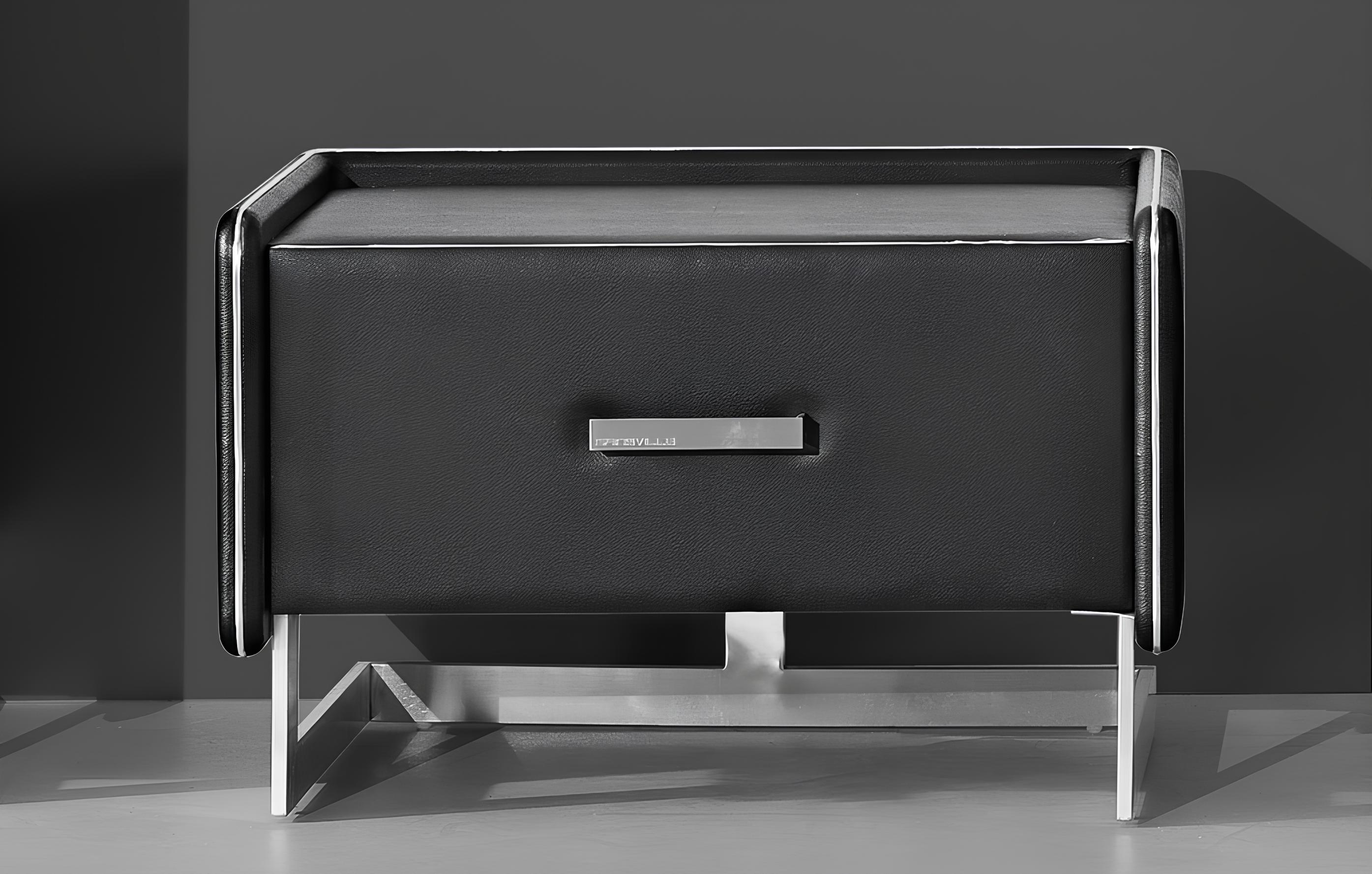 Nacht Tisch Konsole Designer Zimmer Leder Metall Tische Konsolen Schlaf Beistell