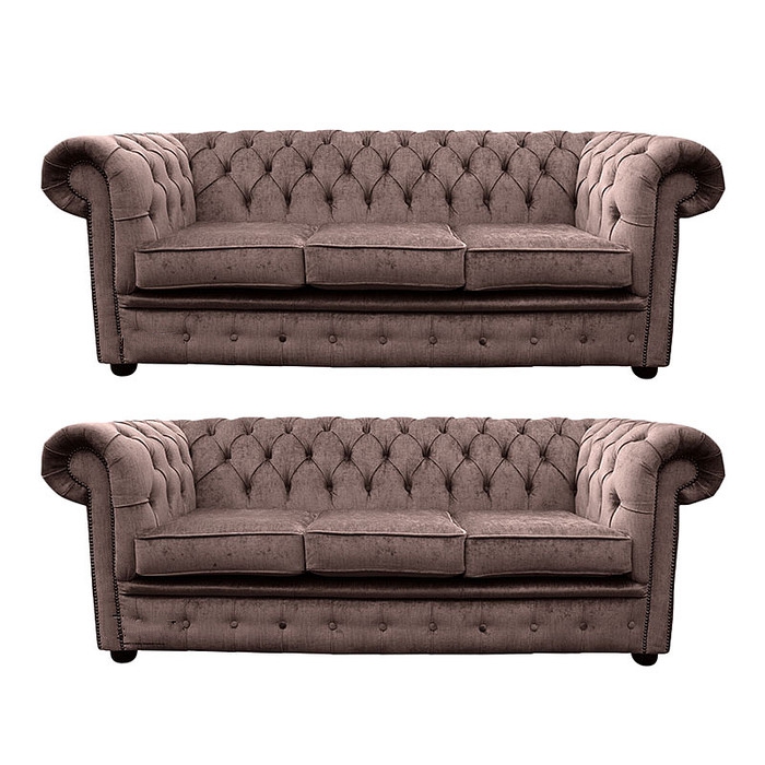 Chesterfield Couch Polster Sofas Klassischer Sofagarnitur Leder Set Original Neu
