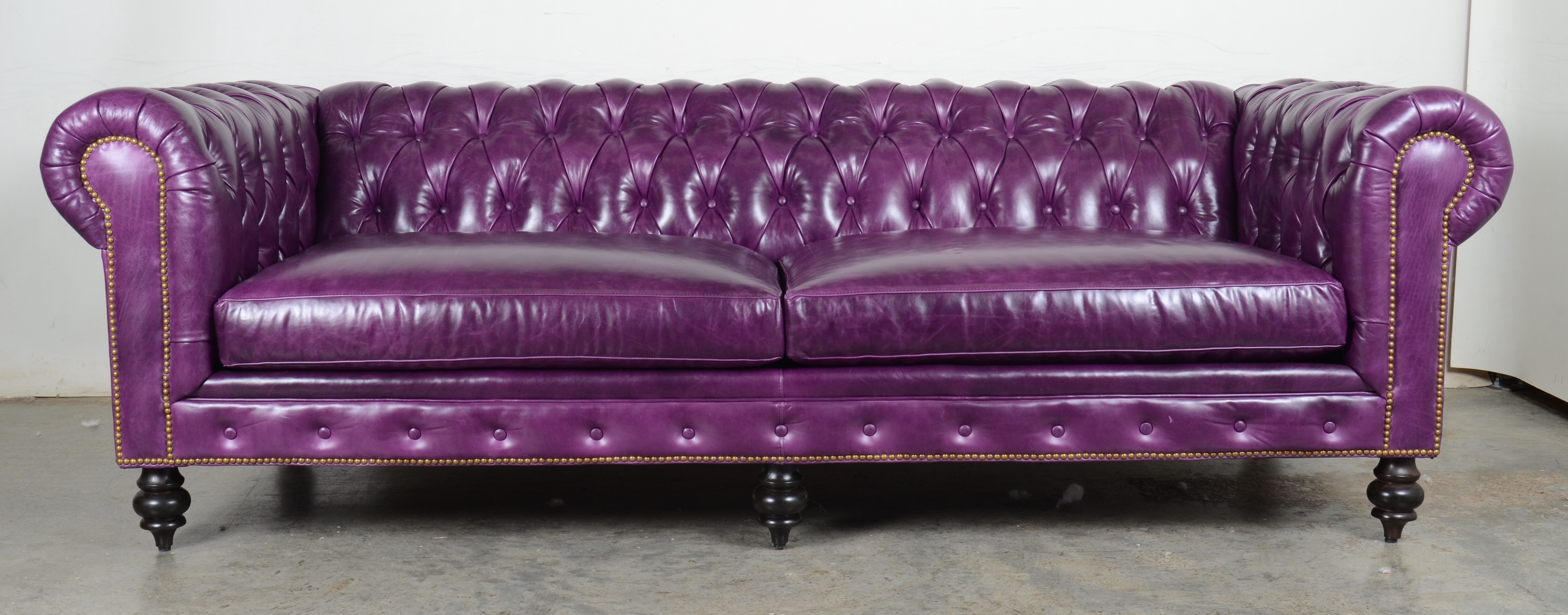 Chesterfield Design Luxus Polster Sofa Couch Sitz Garnitur Leder XXL Big #256