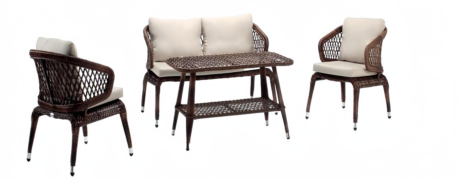 Sofagarnitur Moderne Gartenmöbel Luxus Couchtisch Sofa 2 Sitzer 2x Sessel