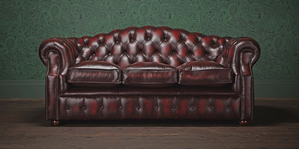 Chesterfield Couch Polster Sofas Klassischer Leder Schaffhau 3 Sitzer - 157