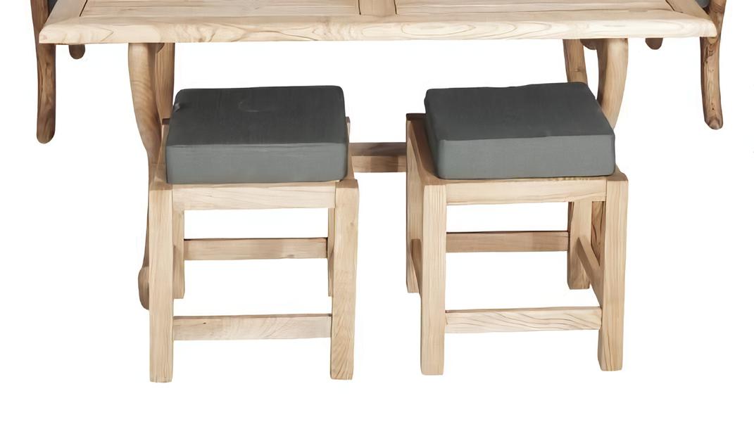 Gartenhocker Polsterhocker Modernes Set 2x Hocker Holzhocker Designhocker