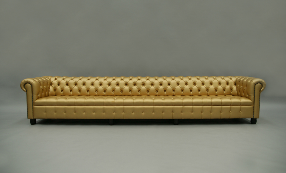 XXL Big Sofa Couch Chesterfield 480cm Polster Sofas 9 Sitzer Leder Textil #227