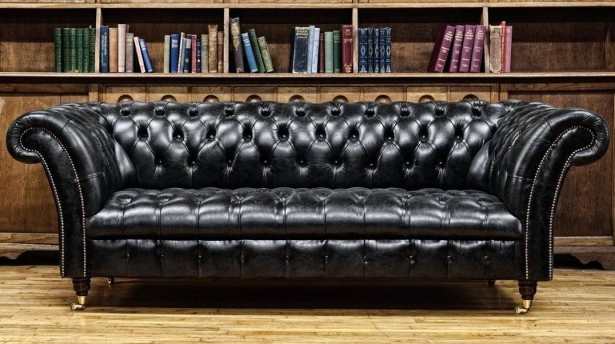 Chesterfield Design Polster Couch Leder Sofa Garnitur Luxus Vintage Sofas #133