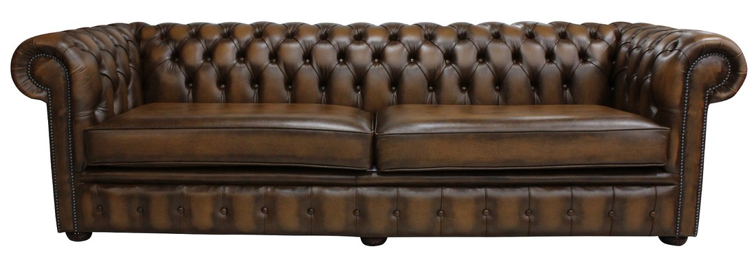 Chesterfield Couch Polster Sofas Klassischer Leder Schaffhau 4 Sitzer - #207