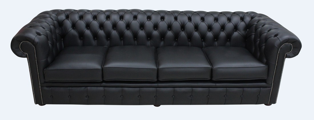Chesterfield Couch Polster Sofas Klassischer Leder Schaffhau 4 Sitzer - #208