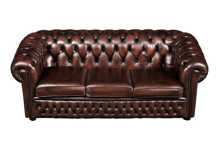 Chesterfield Design Luxus Polster Sofa Couch Sitz Garnitur Leder Textil Neu #115