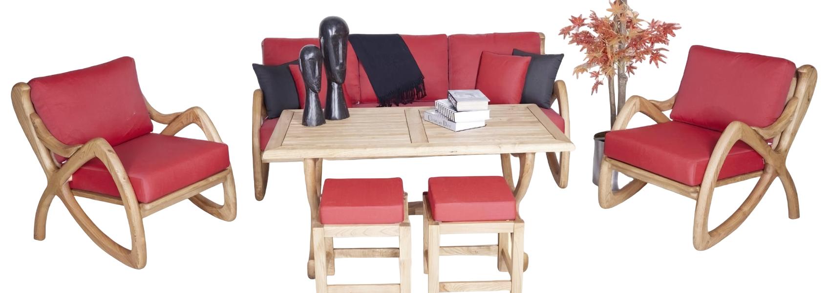 Outdoor Komplett Gartenmöbel Robuster Sofagarnitur 3+1+1 Sitzer Esstisch