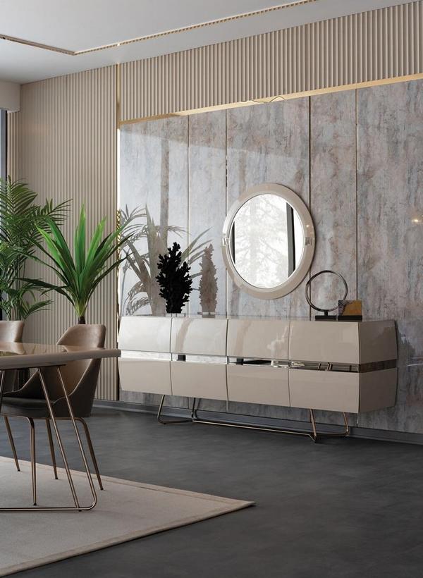 Anrichte Konsole Sideboard Kommode Wohnzimmerschrank Spiegel Hochglanz