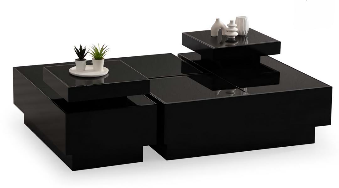 Designer Couchtisch Luxus Holz stilvolle Beistelltische modernes Wohnambiente