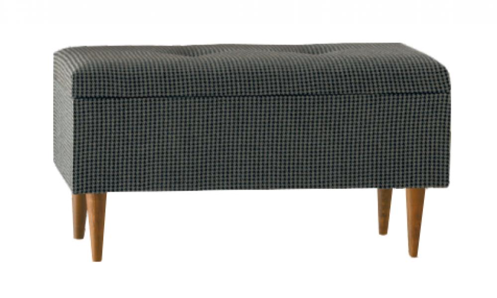 Bank Sitzbank Sitzhocker Polsterbank Sitztruhe mit Stauraum Kariert