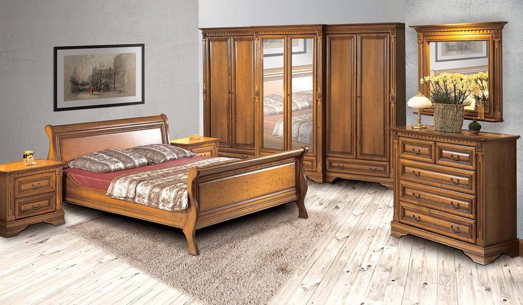 Schlafzimmer Luxuriöses Bett Komplett 2x Nachttische Kommode Set 6tlg