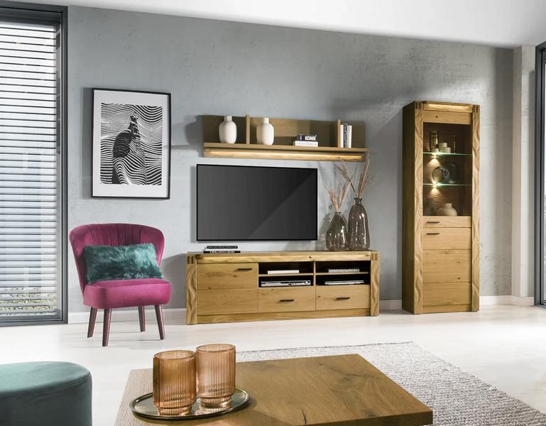 Wohnwand TV-Lowboard Wohnzimmer Vitrine Wandregal Designer Regale