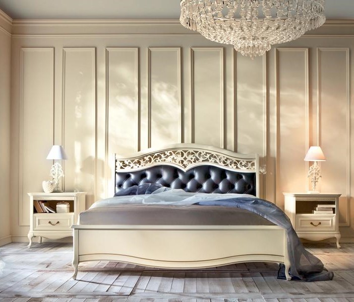 Klassisches Bett 2x Nachttische Stilvoller Möbel Schlafzimmer Set 3tlg Holzmöbel