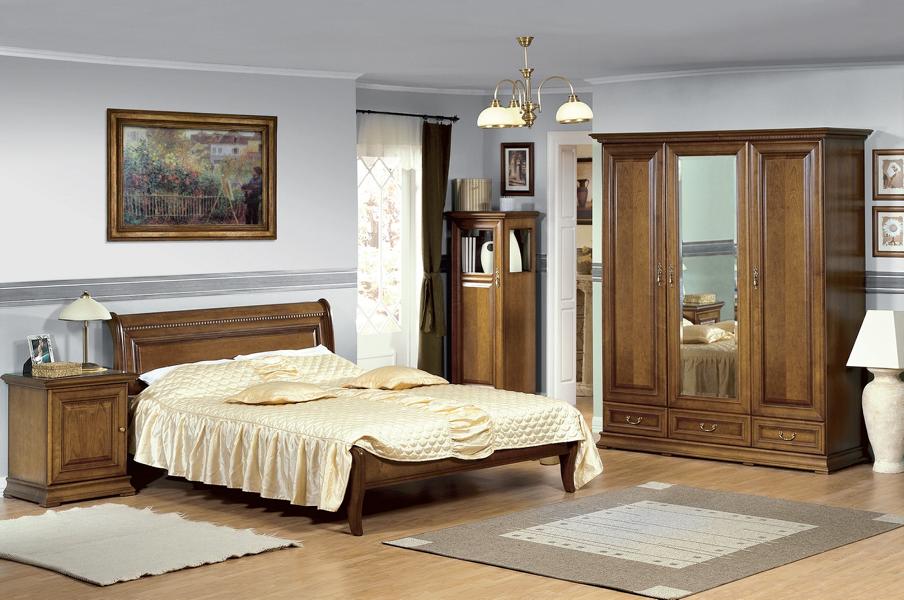 Schlafzimmer Bett 2x Nachttische Stilvoller Klassisches Kleiderschrank Set 5tlg