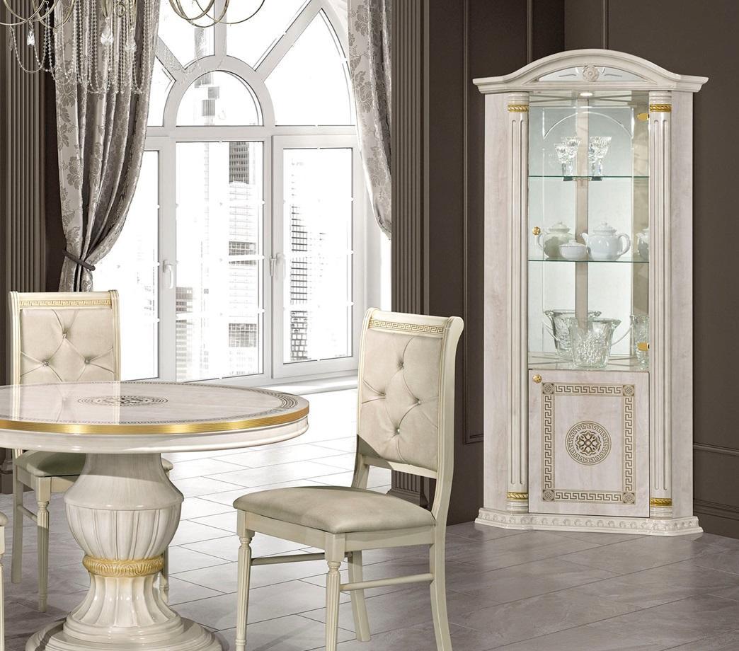 Eckvitrine Sideboard Luxus Glasschrank Holzdesign Sofort