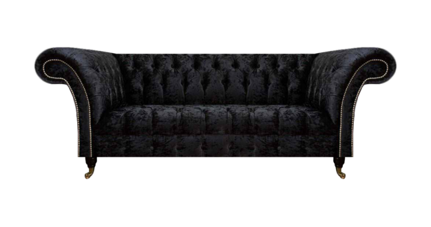 Schicker Chesterfield 3-Sitzer Wohnzimmer Stoffsofa Designer Sitzmöbel