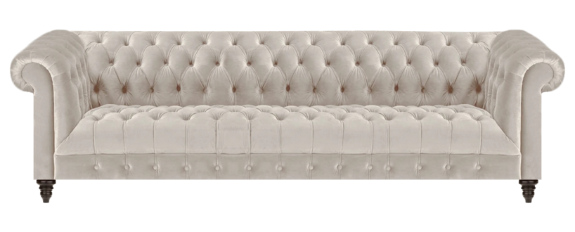 Chesterfield Weißer Textil Viersitzer Designer Polstermöbel Edle Couch