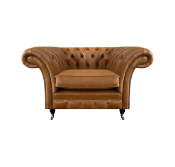 Luxuriöse Ledersessel Braun Wohnzimmer Sessel Chesterfield Polstersitz
